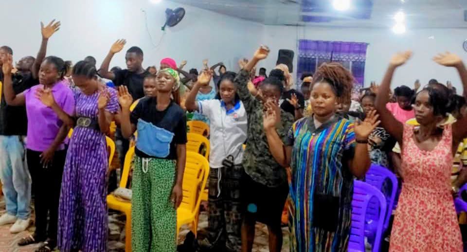 Hands raised in praise